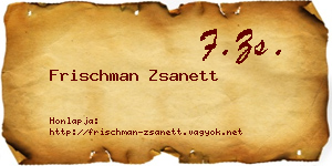 Frischman Zsanett névjegykártya